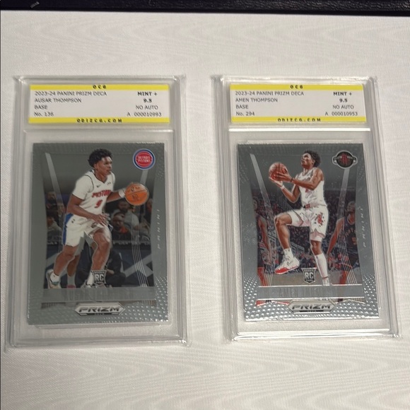 Panini Prizm Thompson Brothers Basketball Cards - Silver and White - Picture 1 of 4